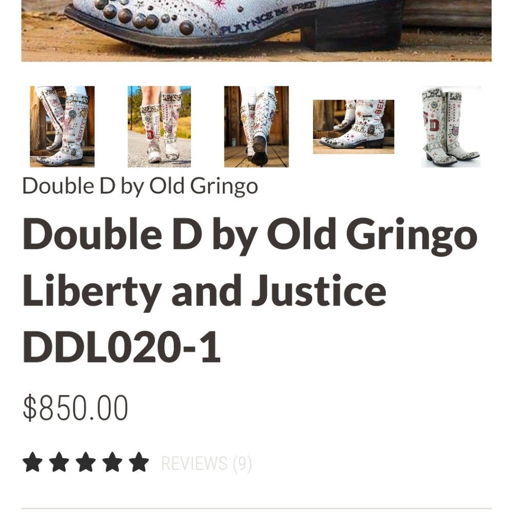Old Gringo White Liberty Embellished Lace-Up Boots - Picture 15 of 15